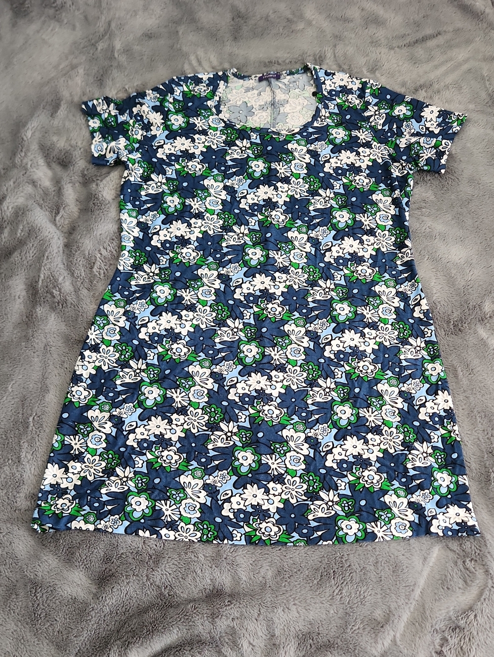 Vintage 70s Floral Short Sleeve Dress